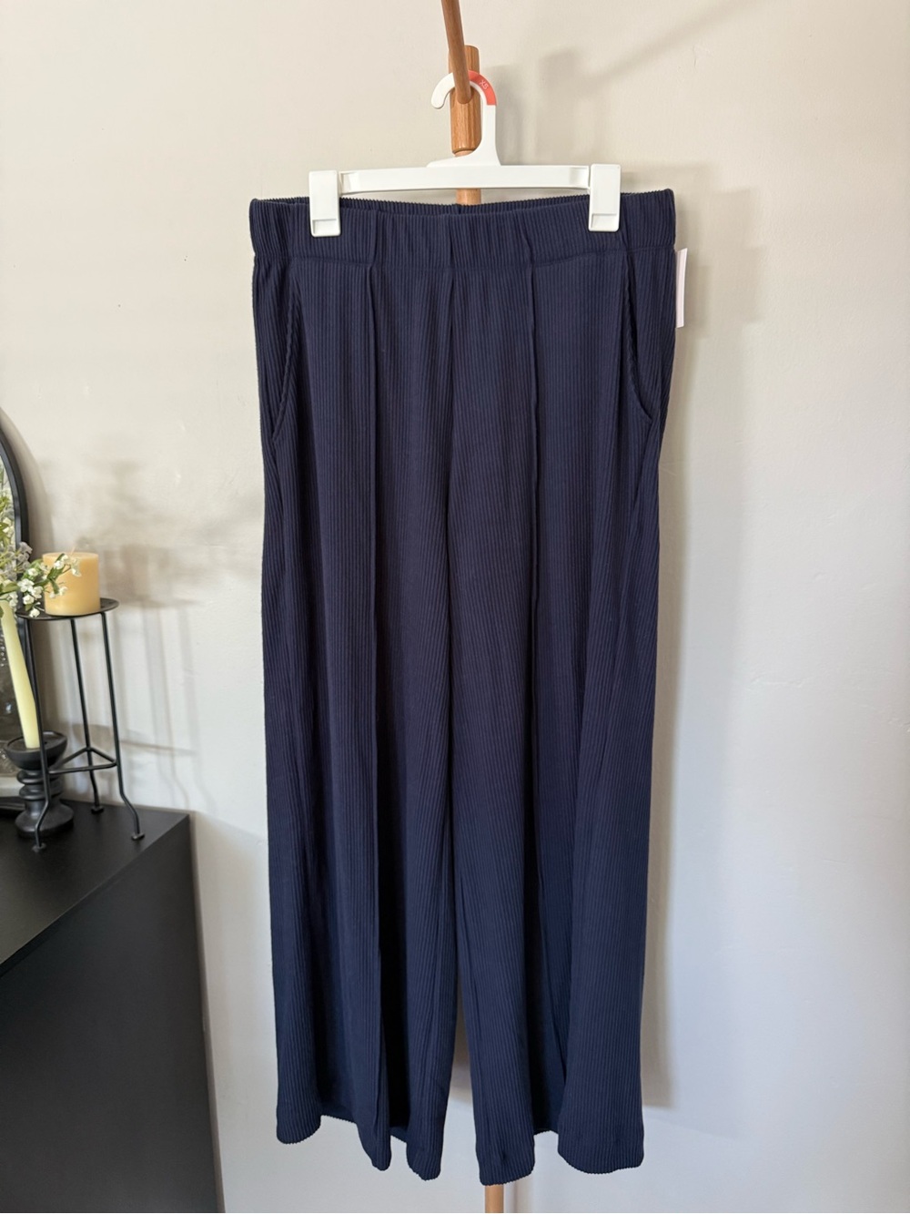 LC Lauren Conrad Navy Blue Wide Leg Pants Women’s Size Large NWT - Picture 3 of 8